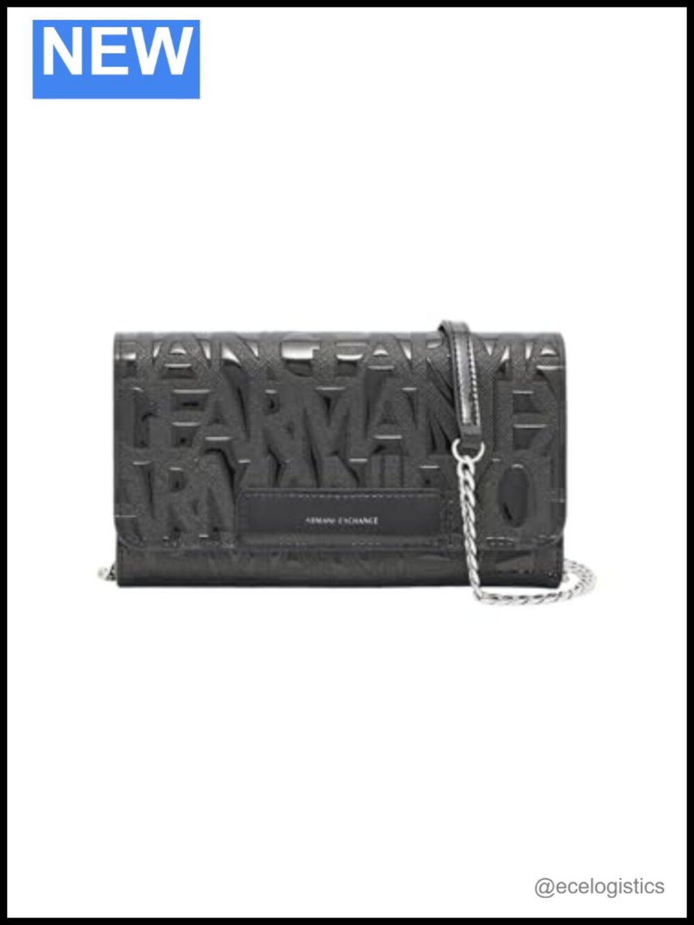 Faux Leather Chain Wallet Crossbody Bag with Zipper